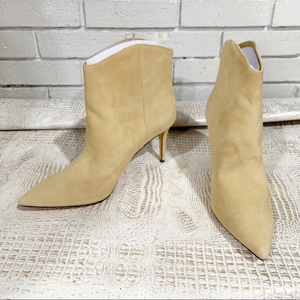 J. Crew Pointed toe high-heel ankle boots in suede